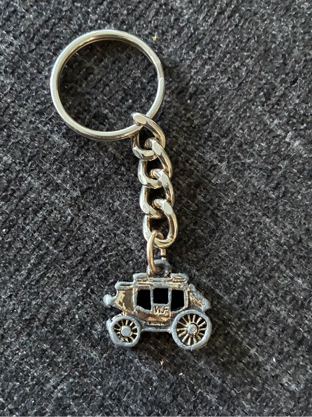 Vintage Wells Fargo stagecoach keychain bag charm